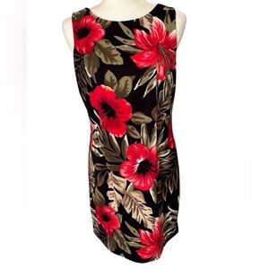 AGB DRESS Sleeveless Hibiscus Floral Sheath Size 8